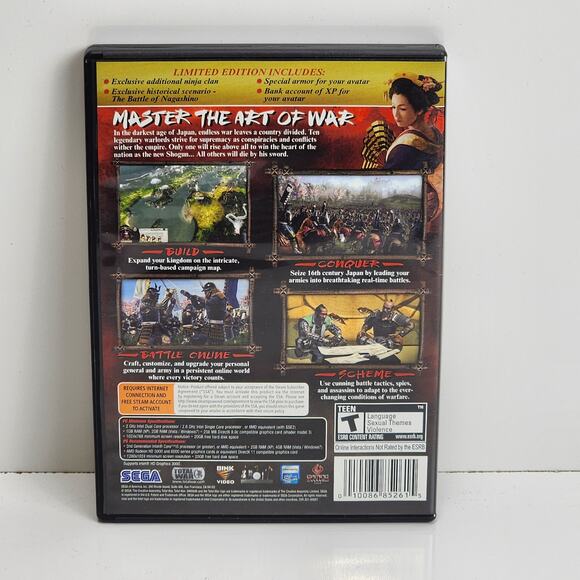 Total War Shogun 2 Limited Edition Turn-based Strategy Sega PC-WIN Video Game - Picture 2 of 6